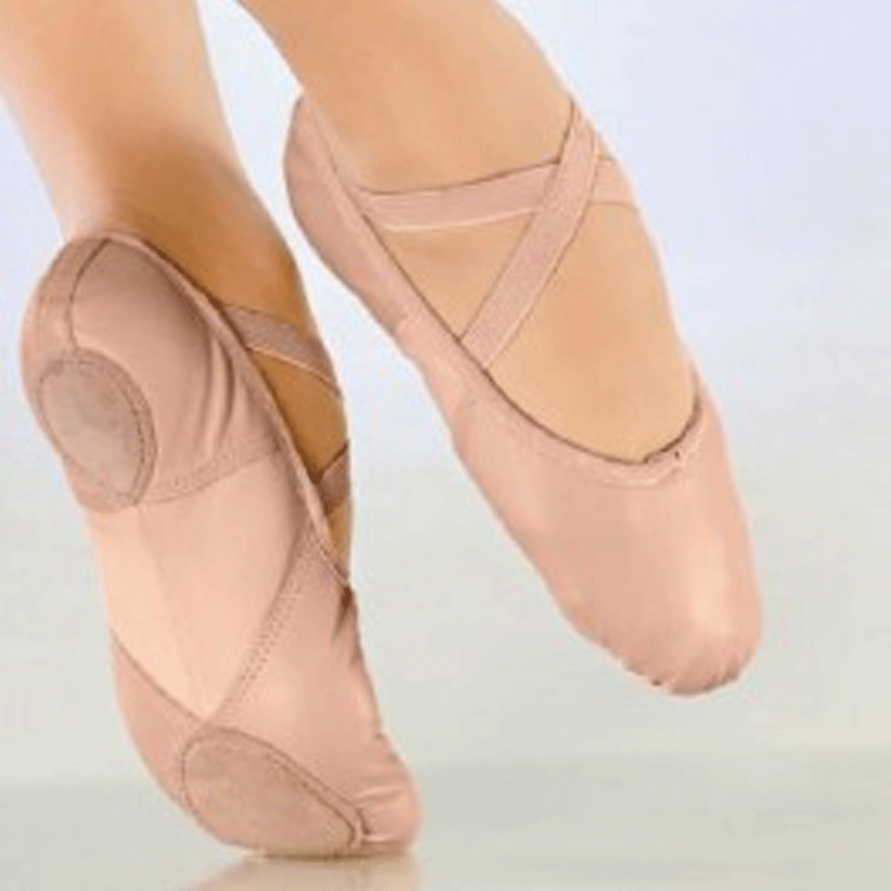 So Danca split sole leather ballet shoe Pink/White/Black - Dance