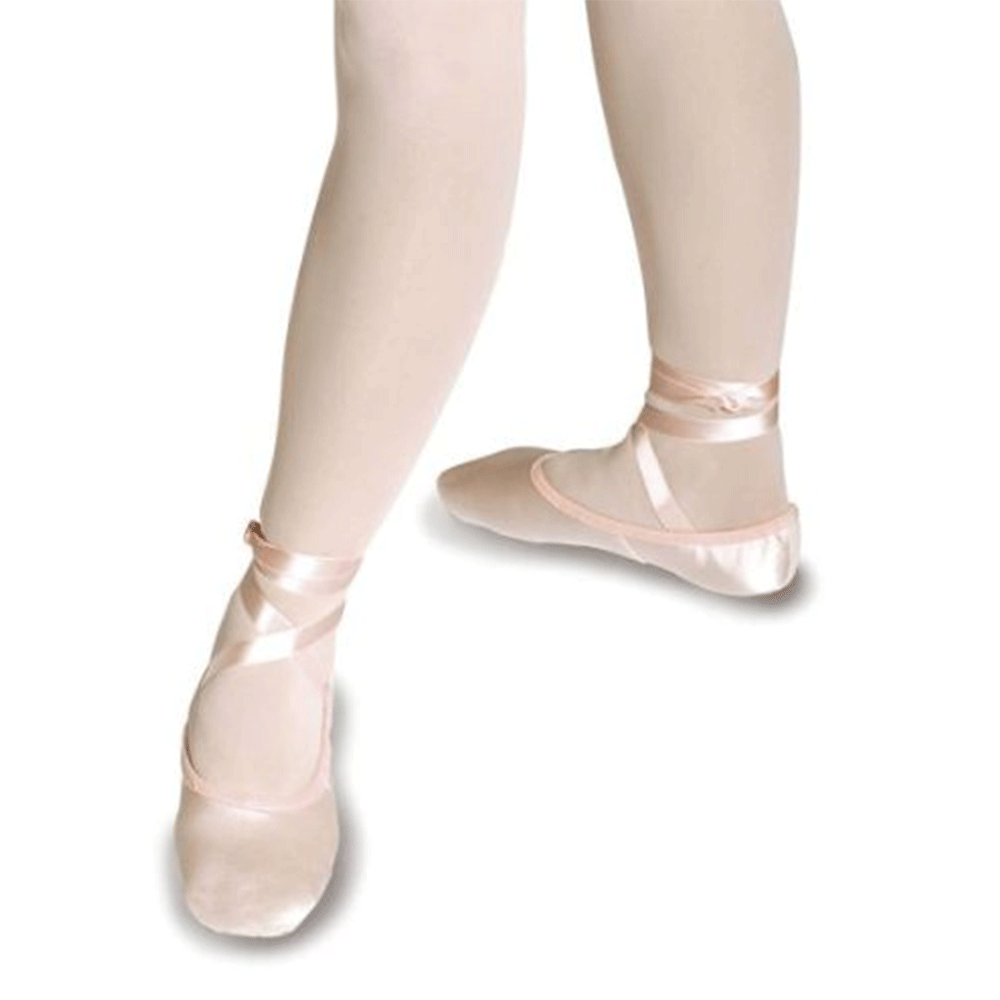 Roch valley split sole satin ballet shoe- Pink - Dance Store